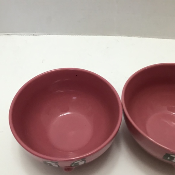 2 VTG Anthropomorphic 3D Face Bowls Ceramic Bowl With Glossy Finish Pink - Picture 4 of 8